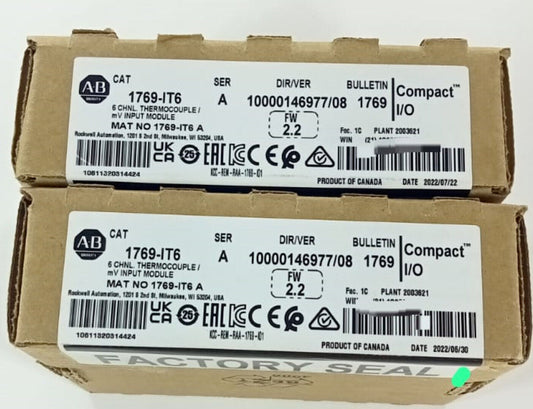 New Factory Sealed AB 1769-IT6 SER a Compactlogix Thermocouple/M