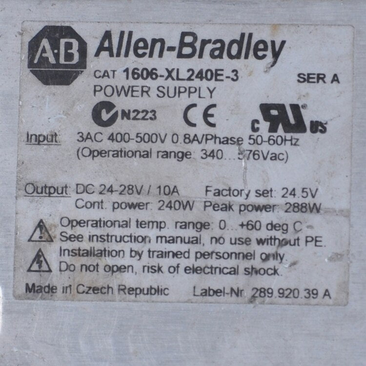ALLEN-BRADLEY    1606-XL240E-3   DC24-28V/10A   1606-XL Switch diany
