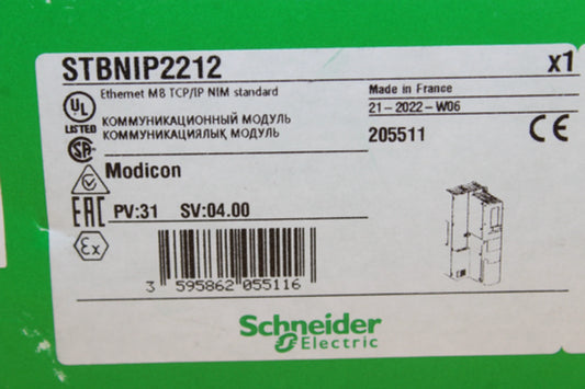 NEW in Box SCHNEIDER STBNIP2212 ELECTRIC Ethernet MB TCP/IP NIM Standard